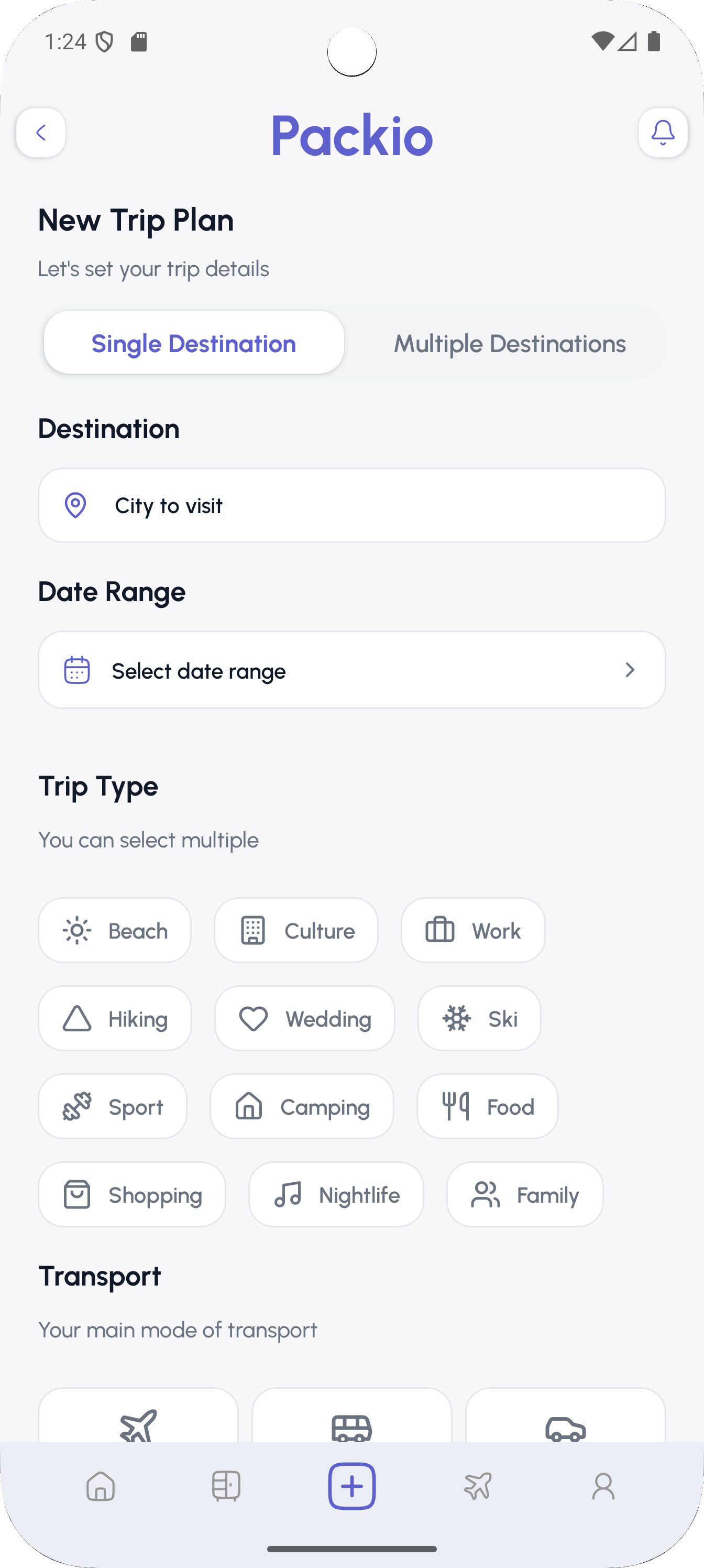 Seyahat Planlama Sayfası